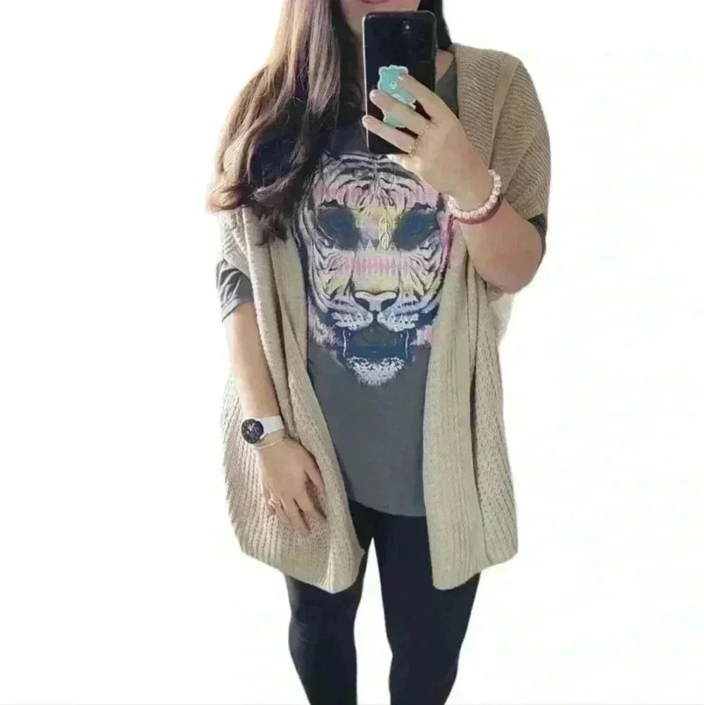 California moonrise open knit cardigan poncho style hoodie size xs